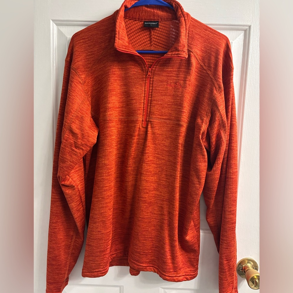 Garmont | Men's heathered Orange Quarter-Zip thermal Sweater